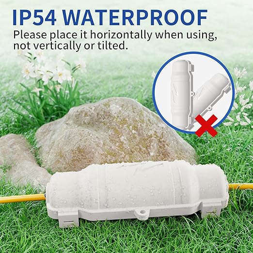6 Pack Outdoor Extension Cord Safety Cover with Waterproof Seal IP54 Water-Resistant, Weatherproof Electrical Connection Box with 2 Latches, Plug, Socket, Holiday Decoration Light, White