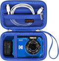 Canboc Carrying Case for KODAK PIXPRO WPZ2 Rugged Waterproof Digital Camera, Underwater Photography Camera Bag, Mesh Pocket fits USB Cable, Battery, Adapter, Blue (Case Only)