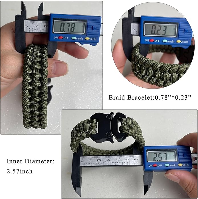 Parachute Cord Bracelets Trilobite Weaved Paracord Bracelet with Side Release Buckle 8.7 inch Black Bracelet for Men Women 1 Set