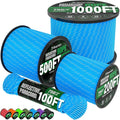 Reflective Paracord Rope 750 lb - 200ft 5/32" Parachute Cord 4MM 12-Strand para Cord - Heavy Duty Spool String for Survival,Camping Gear, Survival Bracelet, Clothesline - Blue