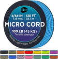 TECEUM Micro Paracord – 1.18 mm X 125 ft – Micro Utility Cord – Thin Braided Paracord Rope – Best for Crafting, DIY Projects, Fishing, Camping – Wind Chime Replacement – Survival Strong String
