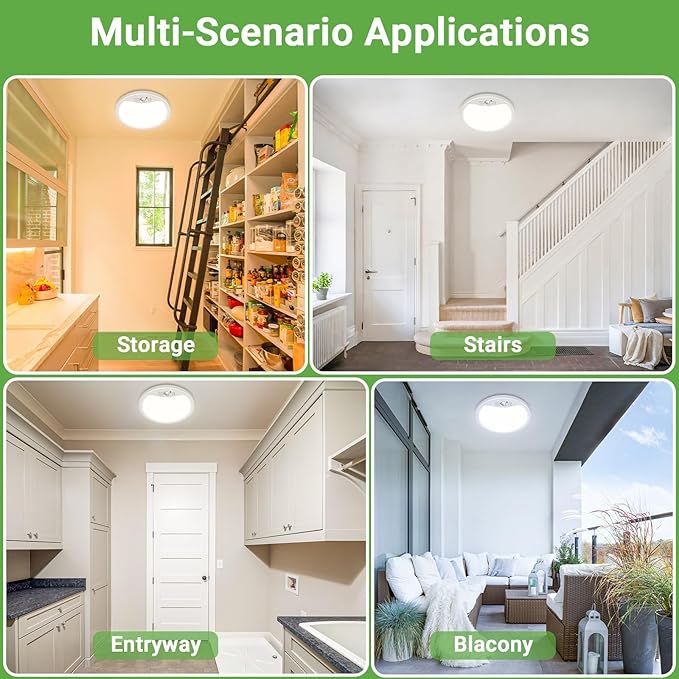 zemty 4Pack 9inch Motion Sensor Ceiling Lights Wired,18W 1800lm 3CCT/3 Mode/30-120s Timer, Bright White LED Flush Mount Light Fixture Motion Activated for Closet Pantry Hallways Stairwells Garage