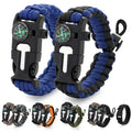 Paracord Bracelets for Men and Women – Adjustable Survival Paracord Bracelet with 10 ft Nylon Survival Cord, Flint Fire Starter, Compass, Whistle & Scraper – Gear for Camping, Hiking, Fishing & Travel