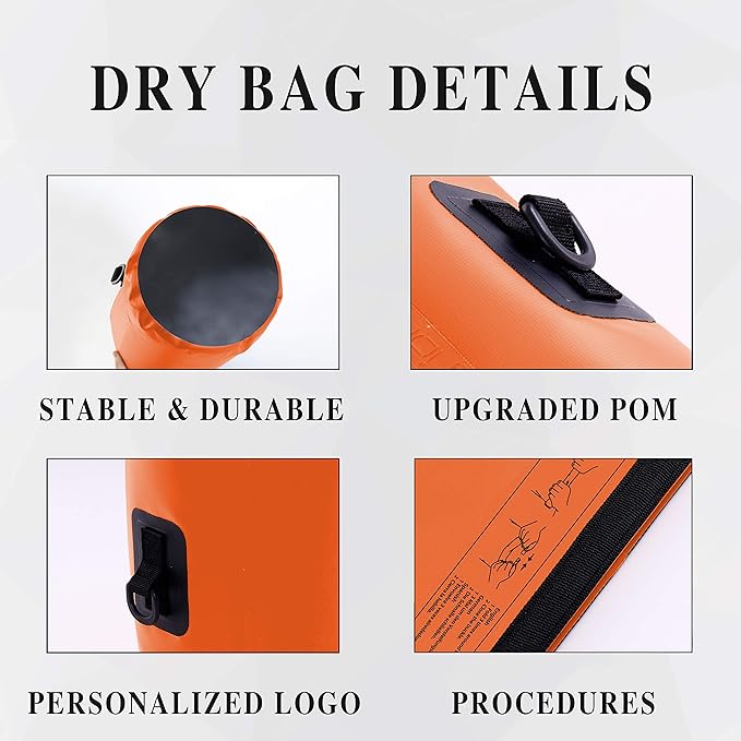 IDRYBAG Dry Bag for Kayaking Waterproof 2L/5L/10L/15L/20L, Small Dry Sack Waterproof Bag for Boating