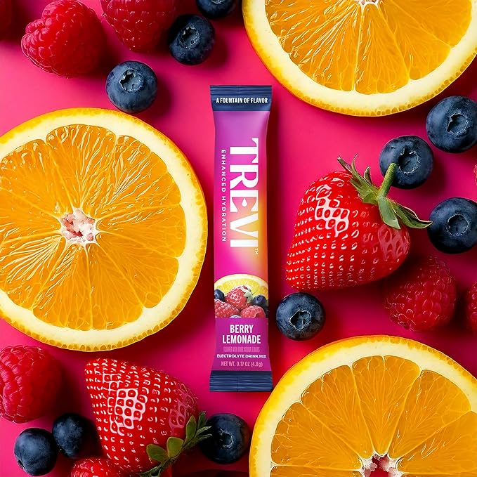 TREVI™ Everyday Sugar Free Electrolytes - Essential Drink Mix Hydration Powder Packets - 28 Count - Berry Lemonade