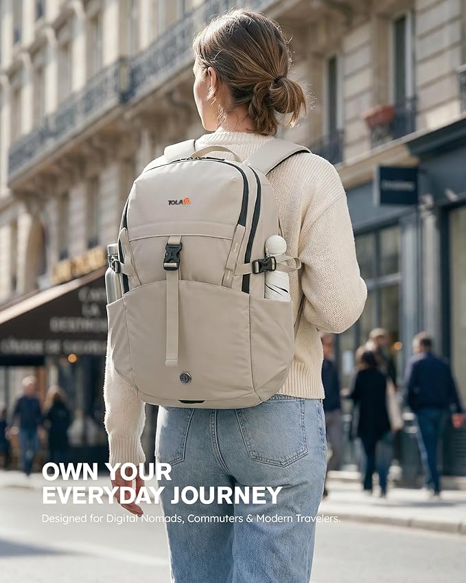 Tolaccea Daypack Backpacks Carry On 30L, Travel Backpack with Waterproof Zippers, Flight Approved Hand Luggage Casual Backpack for Men Women, Durable Bag for Work Business Hiking, Fits 15.6" Laptop