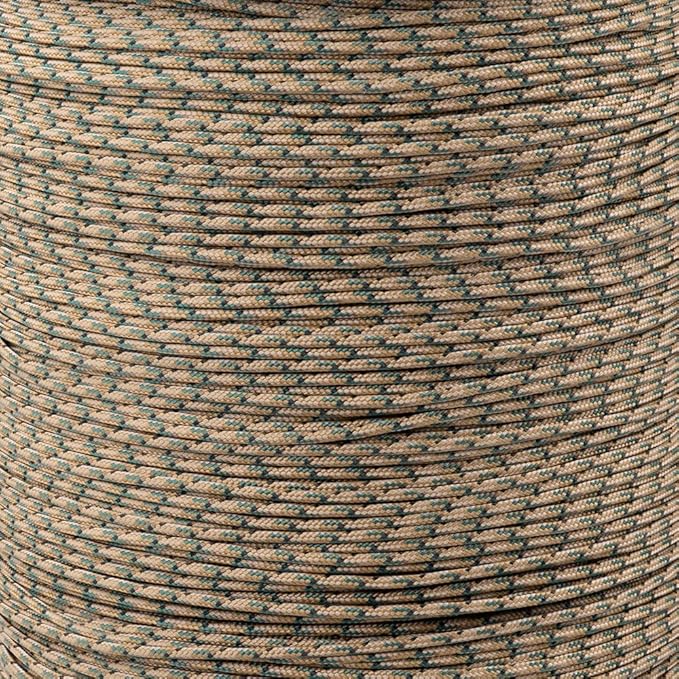 Paracord Planet 325 Paracord – 3 mm Type II Nylon Parachute Cord with 3 Inner Strands (Tri Camo, 25 ft)