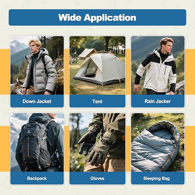 KING MOUNTAIN Self Adhesive Nylon Fabric Repair Patch, 5×8 Inches 8 Pcs, Quick Down Jacket Repair Patch, Waterproof Outdoor Gear Patch Kit for Tent,Backpacks,Umbrella, Gloves, Sleeping Bag (White)