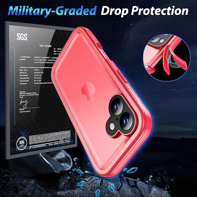 SPORTLINK for iPhone 16 Plus Case - IP68 Waterproof Military Protective Full Body Heavy Duty Shockproof 360 Sealed Dustproof with Camera Screen Protector Cover for i Phone 16 Plus 6.7" Pink
