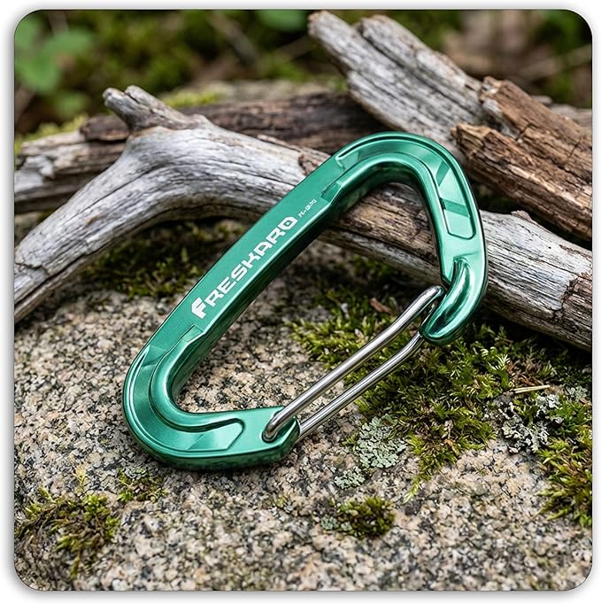 FresKaro 5pcs Nano Carabiner Clips, 8kN 1798lbs, Small Sturdy, Reliable Time-Tested Strong Spring Wiregate, Mini Size 2.37inch, Choice of 5colors