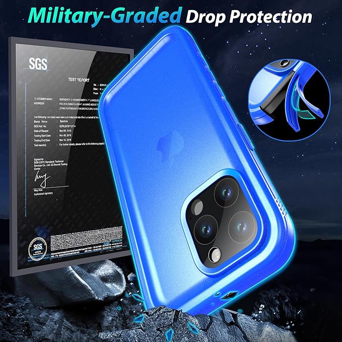 SPORTLINK for iPhone 15 Pro Max Case - IP68 Waterproof Military Protective Full Body Heavy Duty Shockproof 360 Sealed Dustproof with Camera Screen Protector Cover for i Phone 15 Pro Max 6.7" Blue