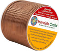 Mandala Crafts Round Genuine Bronze Leather Cord for Jewelry Making – 2mm Cowhide Leather Rope String Lace for Kumihimo – 20 Yards Cowhide Craft Cording Spool