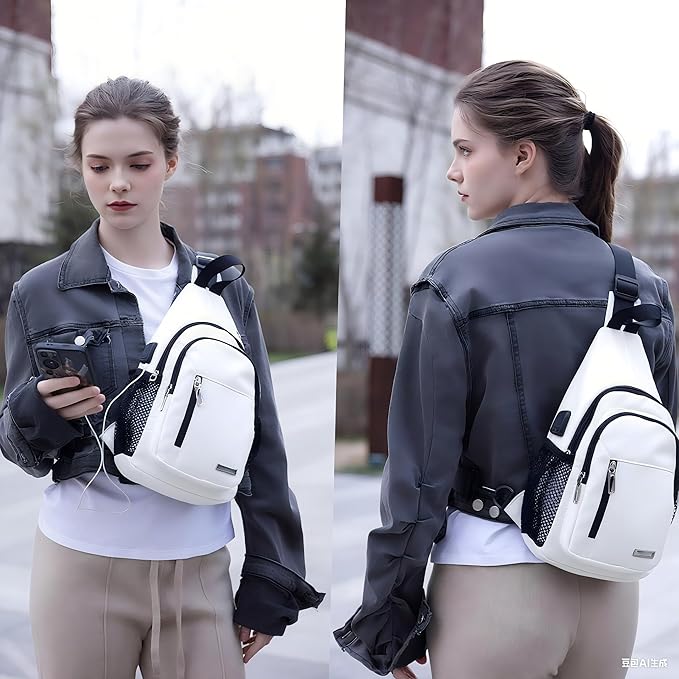 JENAGREEN Sling Backpack Crossbody Sling Bag, Cross Bag Adjustable Travel Hiking Essentials Casual Daypack Multipurpose Chest Bag Purse for Women Men