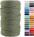 Olive Green Macrame Cord 4mm x 109Yards,Colored Cotton Rope Craft Cord Colorful Cotton Cord Twine for Wall Hanging Plant Hangers Crafts Knitting Decorative Projects