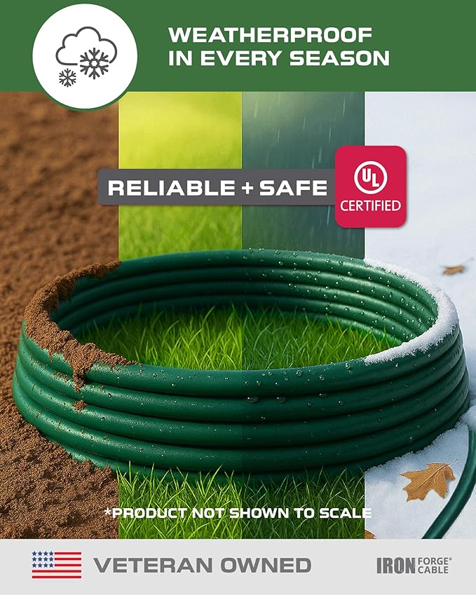 Iron Forge Cable 3ft Green Outdoor Extension Cord with 3 Outlets - 16/3 SJTW 3ft Green Extension Cord 3 Prong, 13 Amp All-Weather Heavy Duty Power Cable