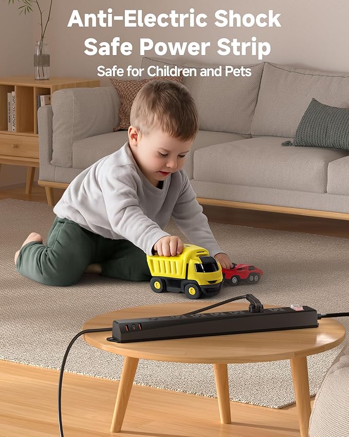 Outdoor Power Strip Weatherproof IPX6,1625W/13A 10 Ft Extension Cord with Multiple Outlets,7 AC & 3 USB, Wall Mount for Camping,Poolside,Garden,Workshop