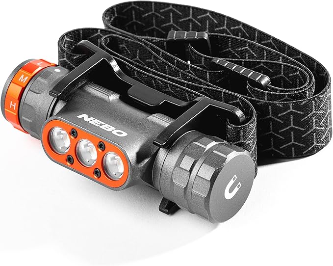 NEBO Transcend 1500 Rechargeable Headlamp | 1,500 Lumens, 5 Light Modes, Detachable Magnetic Work Lamp, Waterproof, Bright LED Head Light for Hiking & Camping, Includes USB Charging Cable