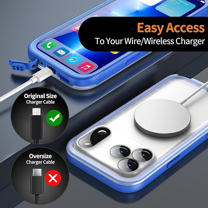 Cozycase TOP Waterproof Case for iPhone 17 Pro Max - Military Heavy Duty 360 Shockproof Full Body with Screen Camera Protector Double IP68 Water Dust Drop Proof Hard Rugged 17PM Front Back Slim Cover
