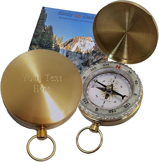 Glow in the Dark Brass Pocket Compass for Kids – Waterproof Navigation Tool for Camping, Hiking, Backpacking, Orienteering, Hunting, Survival Gear, Outdoor Safety & Adventure Gift