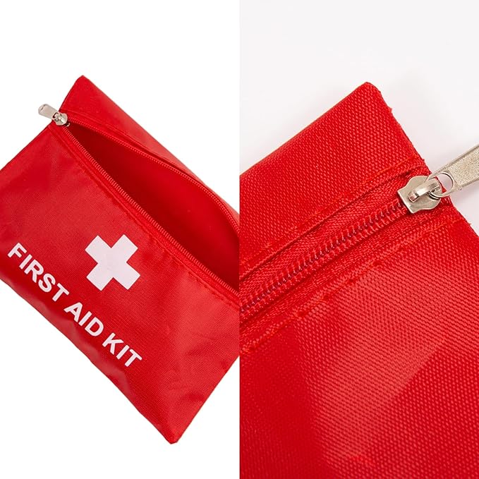 QCWN 12 Pack Empty First Aid Bag Mini Medical Kit Pouch Small Travel Emergency Survival Storage Bags for Car Home Hiking Camping Waterproof Red