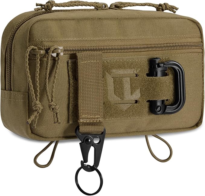 Tactical Admin Pouch Laser Cut MOLLE EDC Tool Organizer with Carabiner and Keychain Modular Dangler Utility Sack