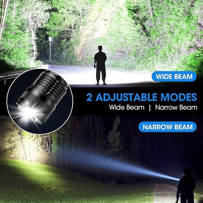 Rechargeable 99,000 High Lumens Flashlight - 2Pack Bright LED Flash Light with 5 Modes, Powerful Waterproof Handheld Lintera for Camping Home