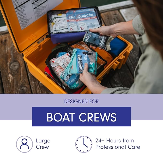 Adventure Medical Kits Marine Series Medical Kit - 3500 - Boat First Aid Kit For Large Crews 24 Hours From Care - Includes Emergency Medical Supplies Like Bandages, Medicine, Guide Book & More