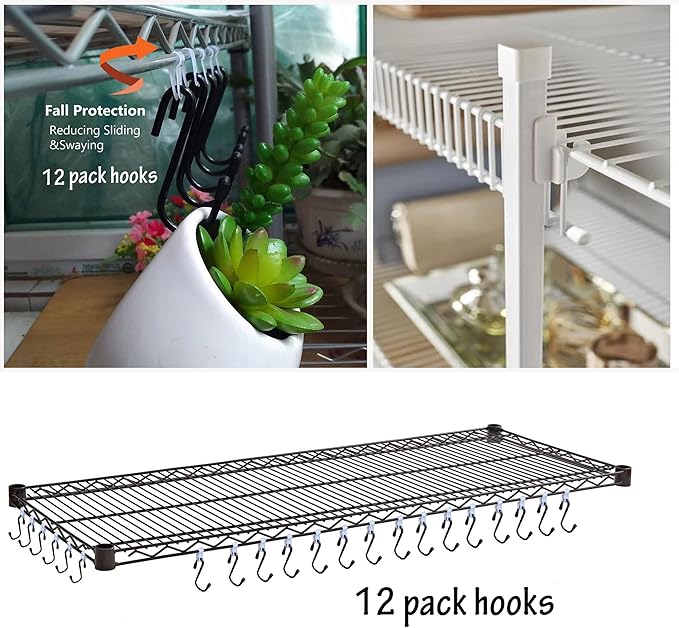 Anti Drop Wire Shelving S Hooks Metal Rack Hangers Untensil Hanging Hooks Shelves, Accessories Hangers (Shape A)