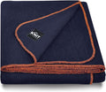 Large Military Wool Blanket - Warm & Thick Emergency Survival Blanket Great for Camping, Outdoors, Sports Events, Picnics, 4.5 lbs, 64" x 88" (Navy)