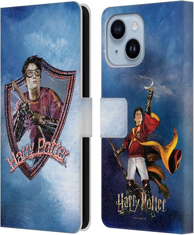 Head Case Designs Officially Licensed Harry Potter Quidditch 2 Prisoner of Azkaban II Leather Wallet Case Compatible with Apple iPhone 14 Plus