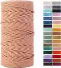 Brick Red Macrame Cord 3mm x 109Yards,Colored Cotton Rope Craft Cord Colorful Cotton Cord Twine for Wall Hanging Plant Hangers Crafts Knitting Decorative Projects