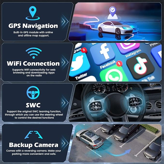 [DSP 4+64G] Android 15 Car Stereo for Jeep Compass Patriot 2010-2016, Hikity 10'' IPS Touchscreen Patriot Radio Wireless Carplay Android Auto Bluetooth GPS WiFi SWC FM/RDS/32EQ Backup Cam+1280P