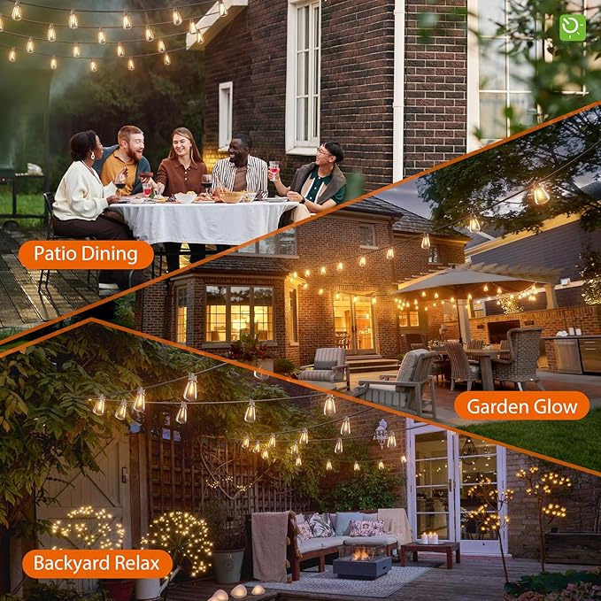 KYY 198FT(192+6) Solar String Lights Outdoor Waterproof with USB Charging & Remote, Dimmable & Timable, Solar Powered Patio Lights with LED Shatterproof Bulbs for Deck Backyard Porch Garden Camping