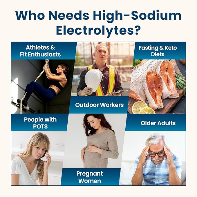 Venture Pal High Sodium Sugar Free Electrolytes Powder Packet - Hydration Packets with Vitamin, Sodium & Potassium | Zero Calories | Vegan, Keto & Paleo Friendly Electrolyte Drink Mix - 30 Sticks