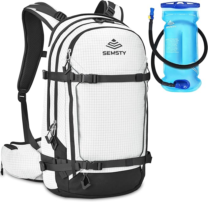 Ski and Snowboard Hydration Backpack, with 2L Water Reservoir and Insulated Harness, 30L Hydration Pack for Skiing, Hiking