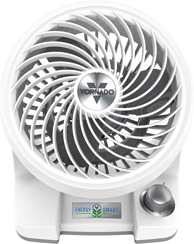 Vornado 133DC Energy Smart Compact Air Circulator with Variable Speed Control, DC Motor, Adjustable Tilt, Quiet Operation for Bedroom, Office, and Home Use, White