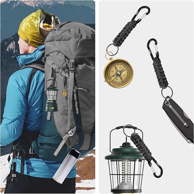 EOTW Paracord Keychain for Men Women Paracord Carabiner Backpack Keychain with Aluminum Clip for Camping Hiking Outdoor Gear