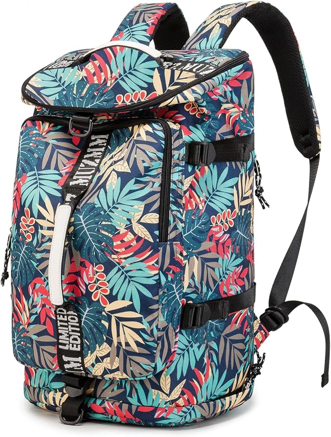 Gym Bag Duffle Backpack Suitable for Hiking,Camping, Travel 40L Large Capacity Trendy Cool Laptop Lightweight Backpack for Men and Women (Blue)…
