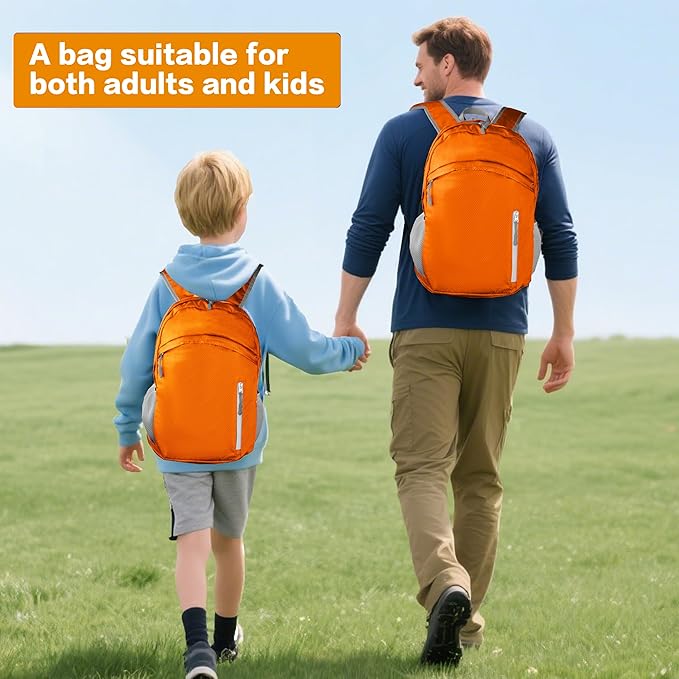 Waterproof Foldable Backpack Dry Storage Lightweight Daypack 35L Outdoor Backpack for Beach Men Women Orange