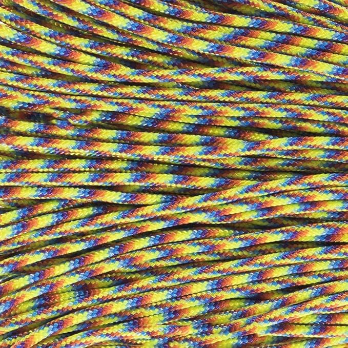Paracord Planet 275lb Paracord – 3/32 Inch (2.38 mm) Nylon Crafting Cord with 5 Strand Inner Core – Trippin (1000 ft)