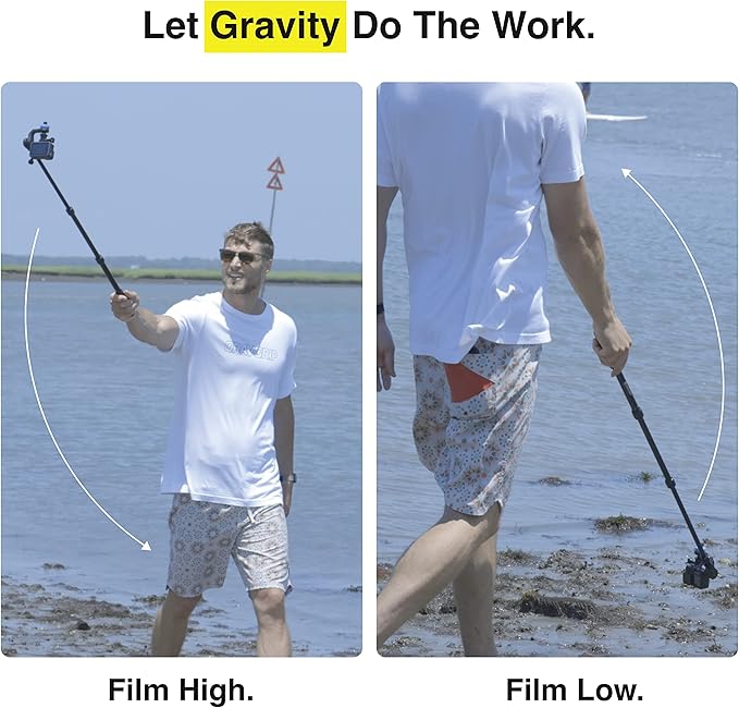V2 Hydraulic Leveling Mount for Action Camera, GoPro, DJI, Insta360 - Pocket-Sized Leveler, Gimbal, JIB - No Batteries, No Charging, Waterproof