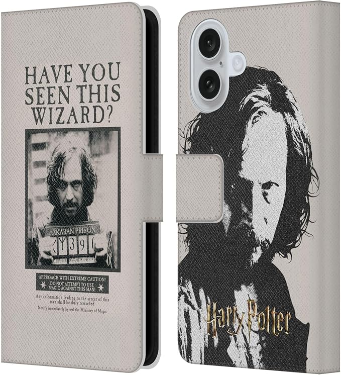 Head Case Designs Officially Licensed Harry Potter Sirius Black Poster Prisoner of Azkaban II Leather Wallet Case Compatible with Apple iPhone 16