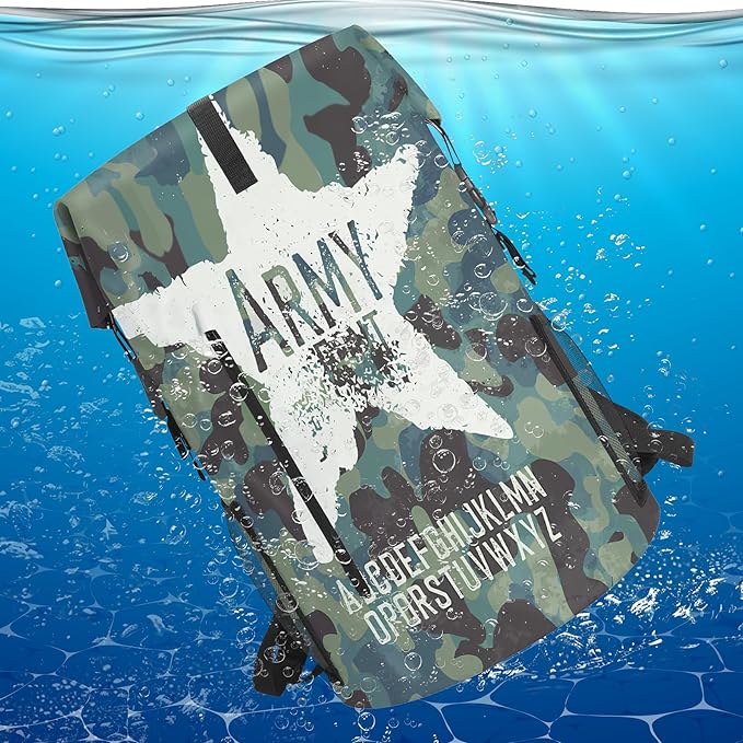 Waterproof Dry Bag Heavy Duty Marine Dry Bags for Kayaking Hiking Camouflage Green Backpack Roll-Top Closure Bag - Backpack Waterproof Phone Case 35L/55L/85L