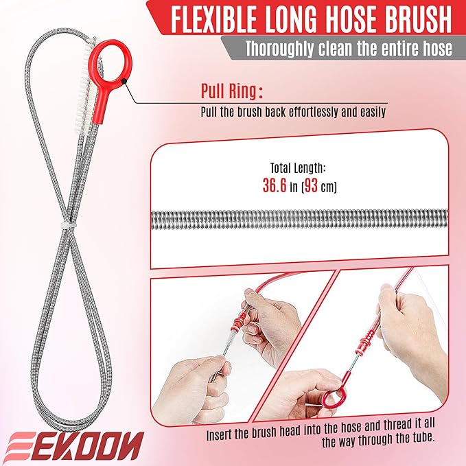 Feekoon Reservoir Hydration Bladder Cleaning Kit, Water Bladders Cleaner Set Includes Brushes, Drying Collapsible Frame and Carrying Bag, Water Reservoir Cleaning Tools for Hydration Backpack