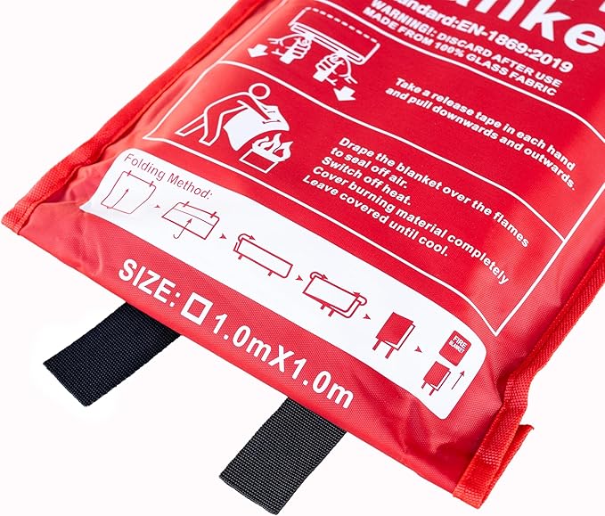 FireAvert Emergency Fire Blanket for Home and Kitchen – Fire Safety Blanket for Kitchen, Camping, Vehicles & More - 10 Pack