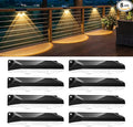 Brightown 8 Pack Solar-Fence-Lights-Outdoor, IP65 Waterproof Warm White & RGB 11 Color Solar Deck Step Flood Lights, Solar Patio Lights for Outside Backyard Yard Home Improvement Wall Railing