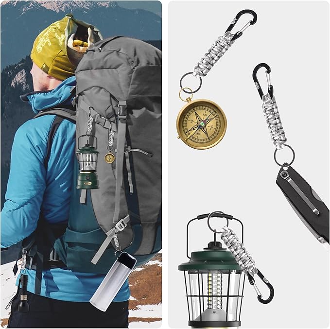 EOTW Paracord Keychain for Men Women Paracord Carabiner Backpack Keychain with Aluminum Clip for Camping Hiking Outdoor Gear