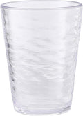 KLIFA- RIPPLE- 16 ounce, Set of 4, Acrylic Tumbler Drinking Glasses Cups, BPA-Free, Stackable Plastic Drinkware, Dishwasher Safe, Clear