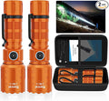 Banral Flashlights High Lumens Rechargeable, Super Bright Long Range Small Powerful Flashlight, 6 Modes LED Tactical Pocket Waterproof Flash Light for Home Emergency (2, Orange)