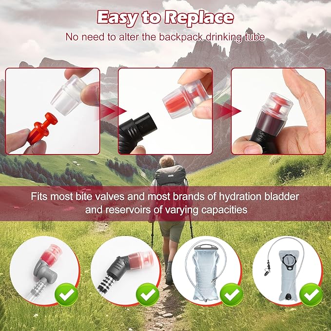 Enhon 5 Packs Bite Valve Replacement Sheath for Water Bladder, Compatible with Osprey Packs Hydraulics Reservoirs, Hydration Pack Bite Valve Silicone Nozzle Mouthpiece Replacement